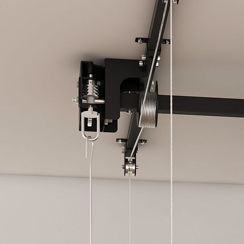 Overhead Garage Storage Rack with Crank System - Black or White