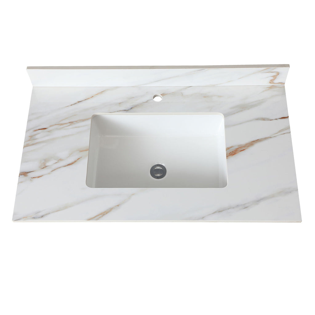 Elegant Vanity Top With Undermount Sink And Backsplash