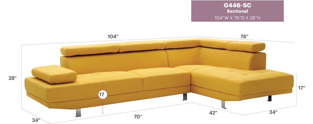 Comfort Stationary Sectional with Adjustable Features - Multiple Colors