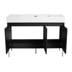 Freestanding Bathroom Vanity With Resin Sink And Storage Cabinet