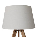 Decorative LED Desk Lamp with 3-Legged Solid Wood Base - Natural