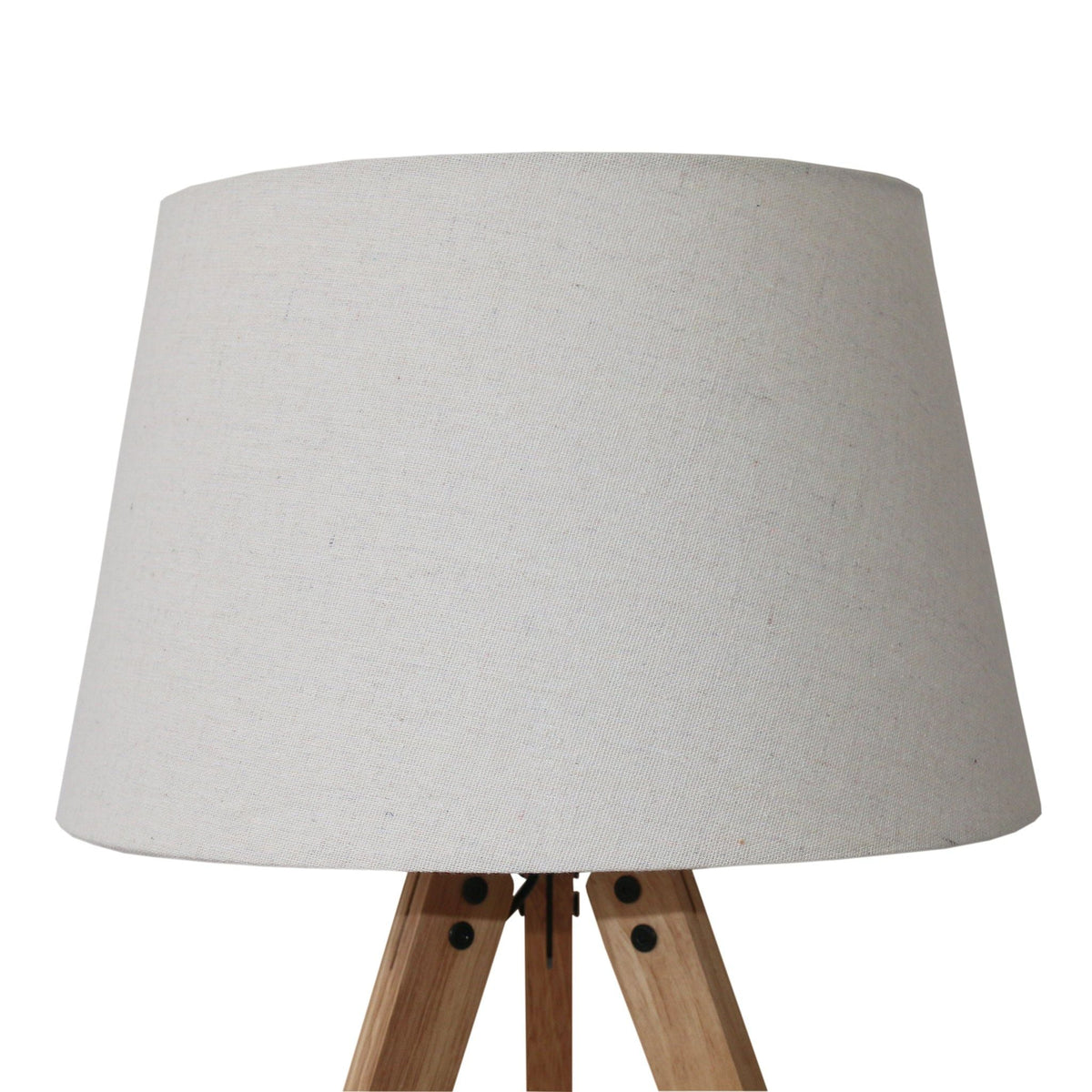 Decorative LED Desk Lamp with 3-Legged Solid Wood Base - Natural