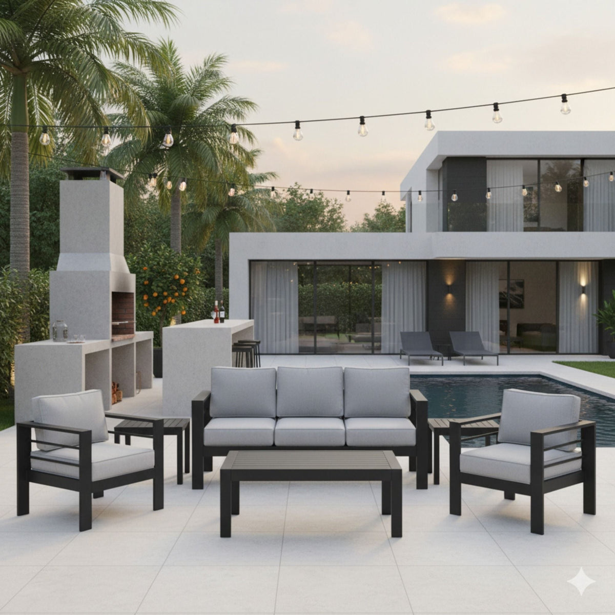 All-Weather Outdoor Patio Set with Thick Cushions - Multiple Colors
