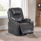 Recliner With Power Lift & Massage - Gunmetal