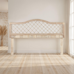 King Size Rattan Headboard with Adjustable Height - Natural