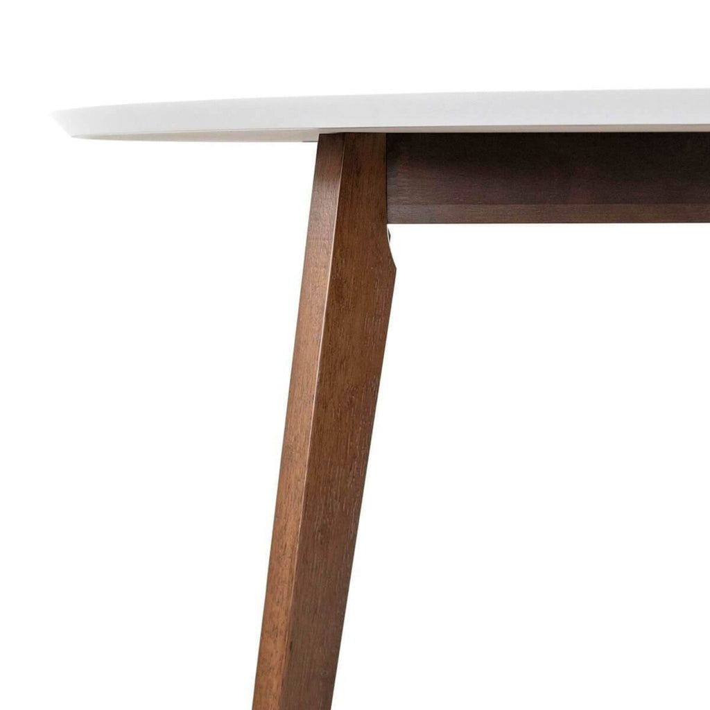 White Solid Wood Dining Table with Water-Resistant Finish - Alina
