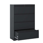 Black Lateral File Cabinet with Heavy Duty Locking Drawers