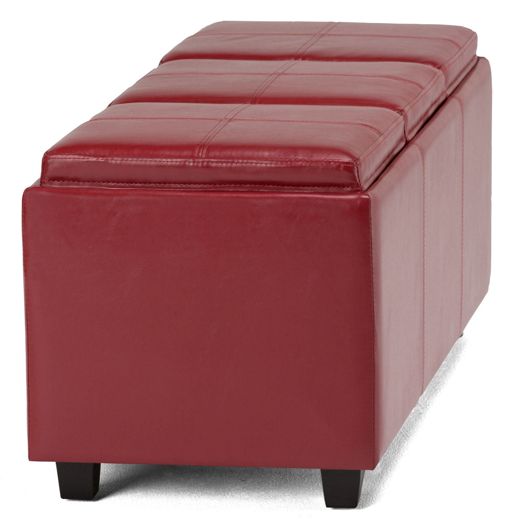 Avalon Upholstered Storage Ottoman with Flip-Over Serving Trays - Multiple Colors