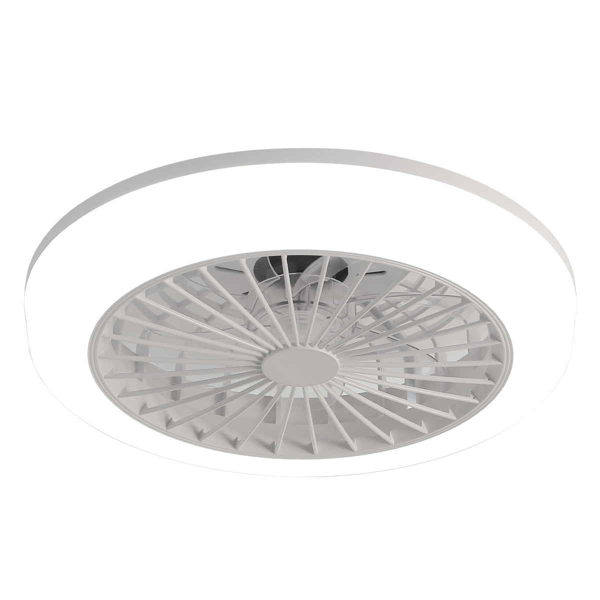 Bladeless Ceiling Fan With Light and Remote Control - White