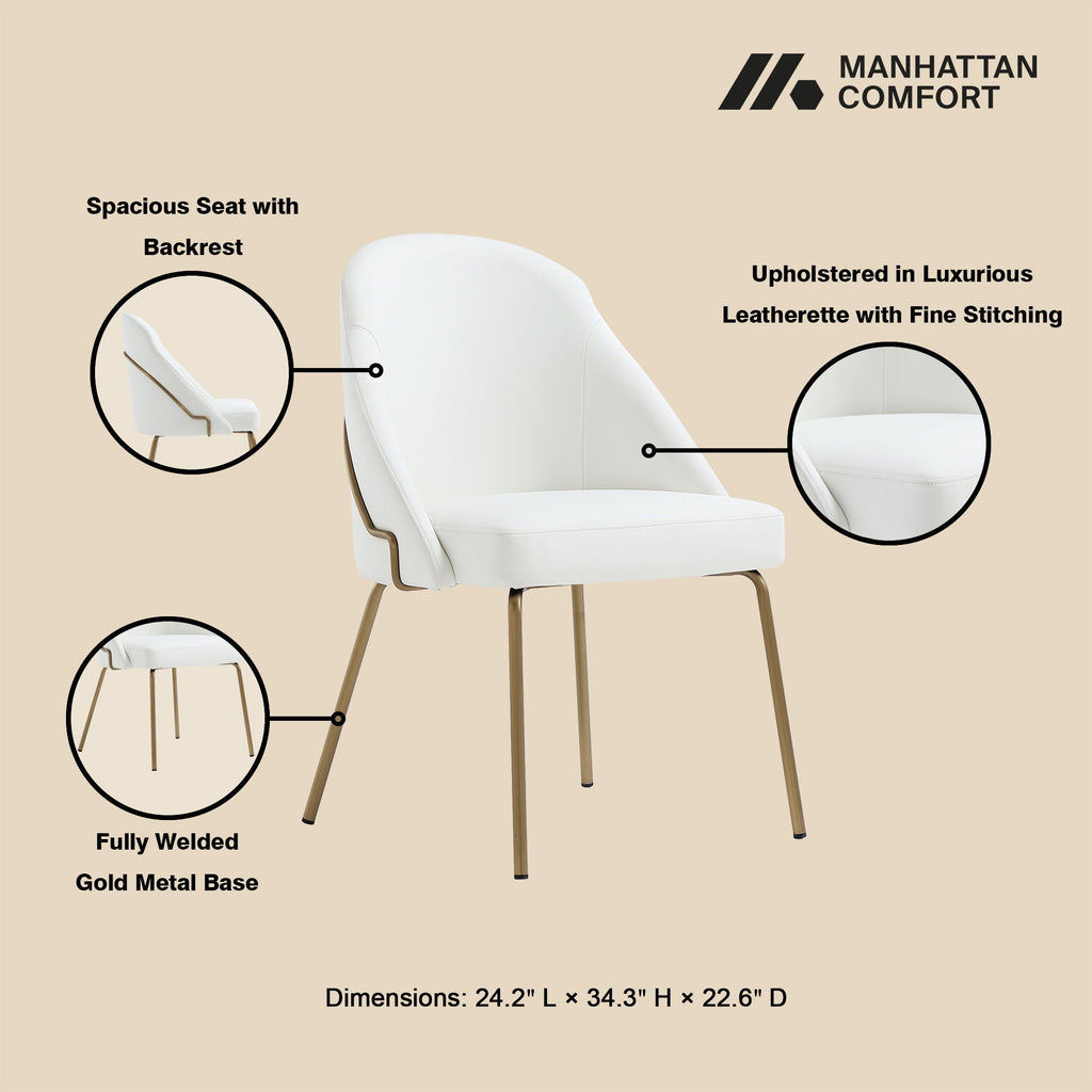 Upholstered Dining Chair with High-Density Foam - Beige, Gray, or White