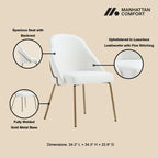 Upholstered Dining Chair with High-Density Foam - Beige, Gray, or White
