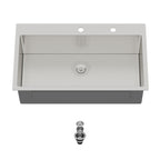 33 Inch Topmount Kitchen Sink with Single Bowl - Stainless Steel