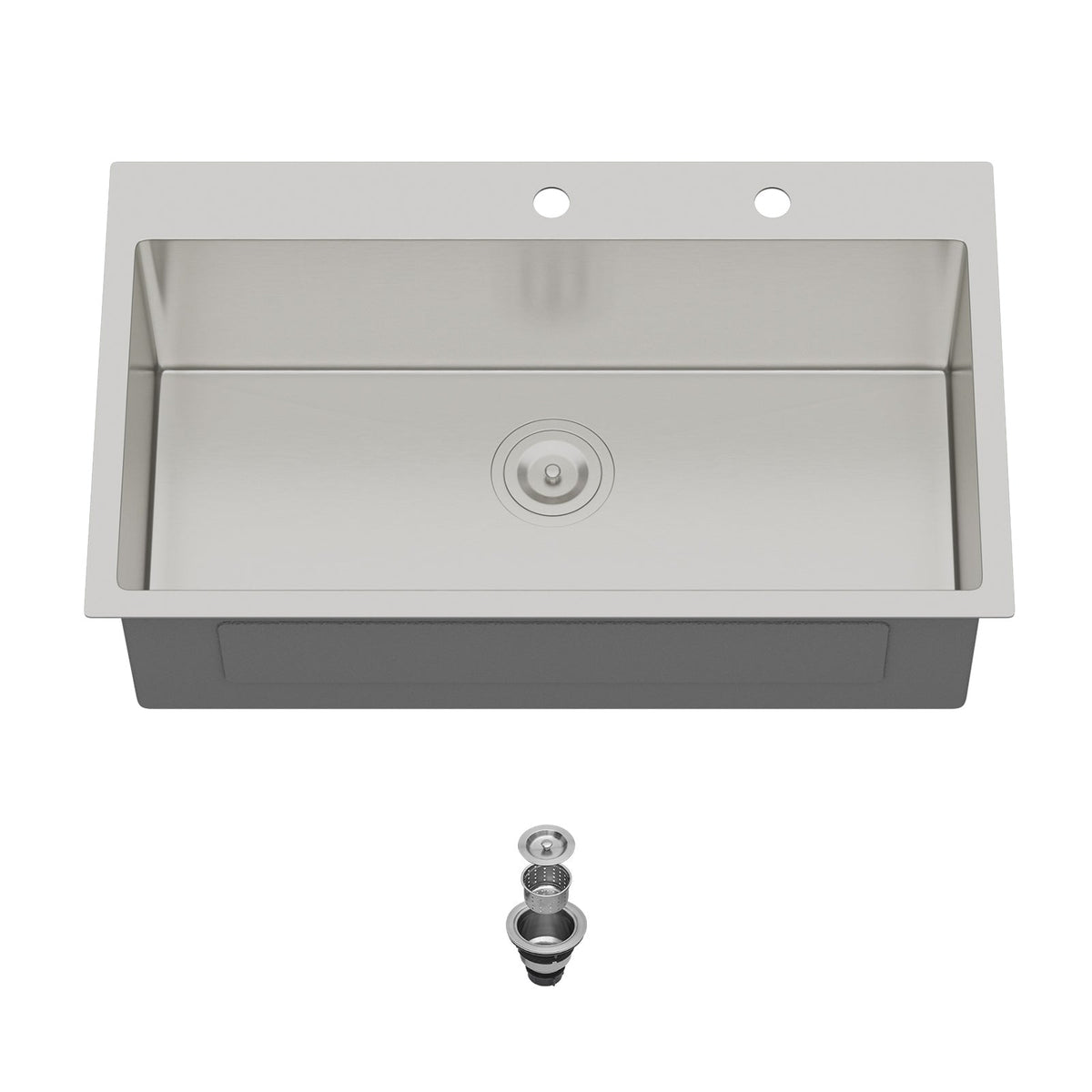 33 Inch Topmount Kitchen Sink with Single Bowl - Stainless Steel