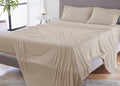 Moisture-Wicking Split Cal King Sheet Set with Secure Fit - Beige