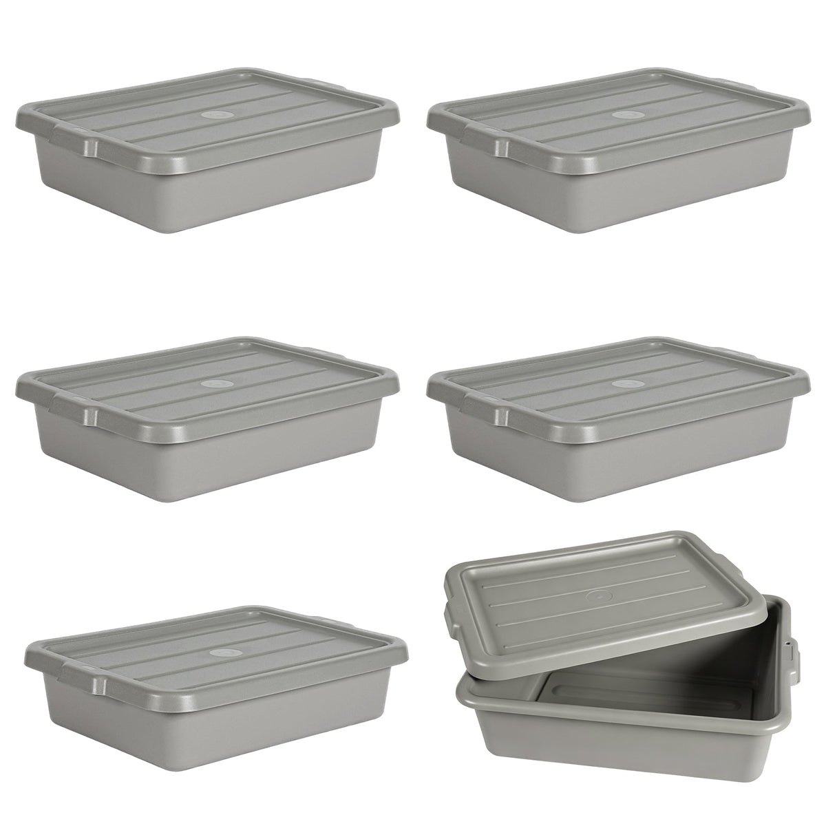 Commercial Meat Tubs with Lids 6-Pack - Food-Grade Plastic