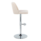 Contemporary Adjustable Barstool Set with Swivel & Rounded T Footrest - Multiple Colors