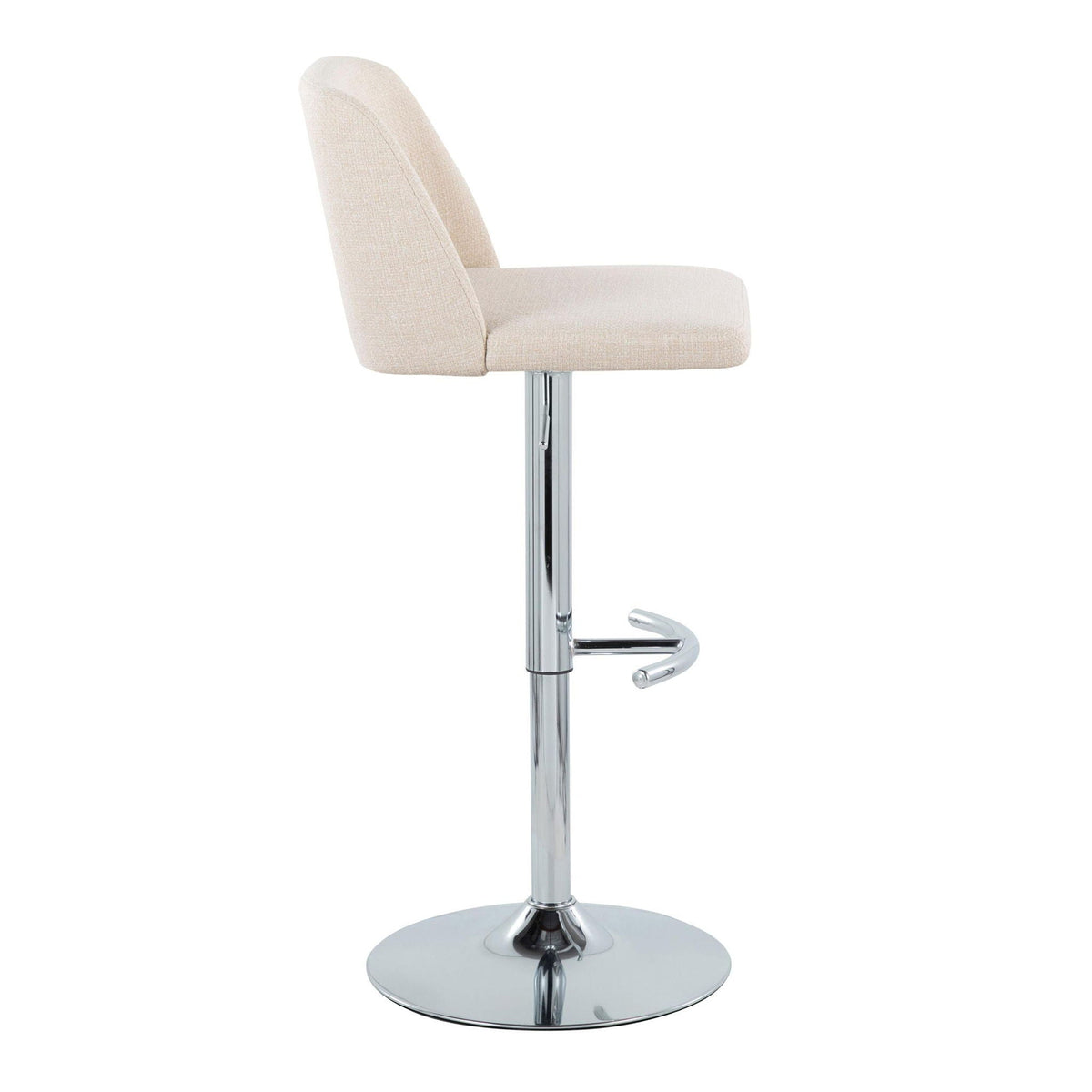 Contemporary Adjustable Barstool Set with Swivel & Rounded T Footrest - Multiple Colors