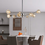 28" Modern Crystal Chandelier with 9 Lights - Chrome
