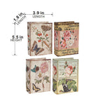 Multi-Color Book Boxes Set of 4 with Elegant Floral Design