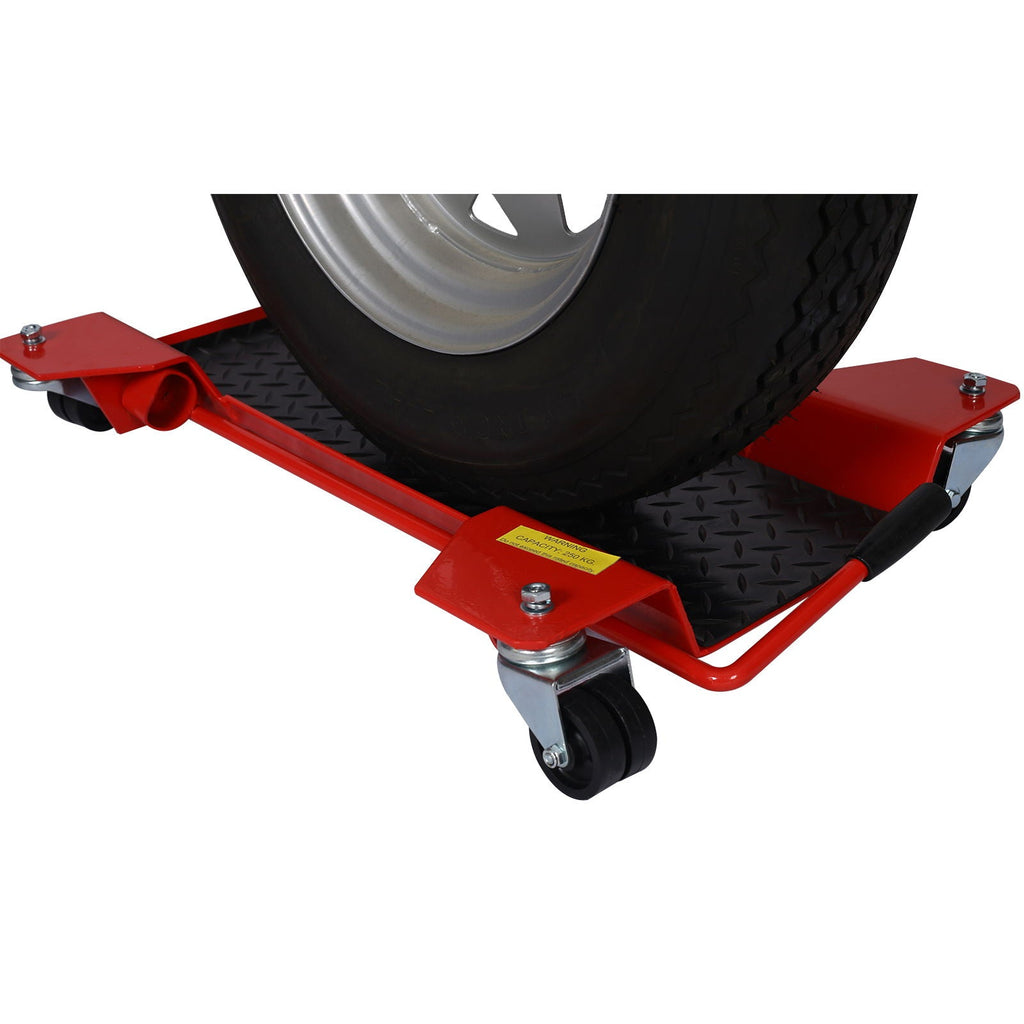 Metal Motorcycle Center Stand Move Dolly with 500 lb Capacity - Red
