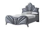 Dante Queen Upholstered Bed with Velvet Headboard - Dark Gray