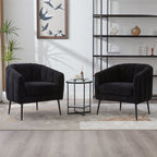 Vanity Barrel Accent Lounge Chair with Wraparound Backrest - Black or Dark Green