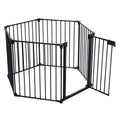 Adjustable Metal Safety Gate Play Yard with Pivoting Panels - Black
