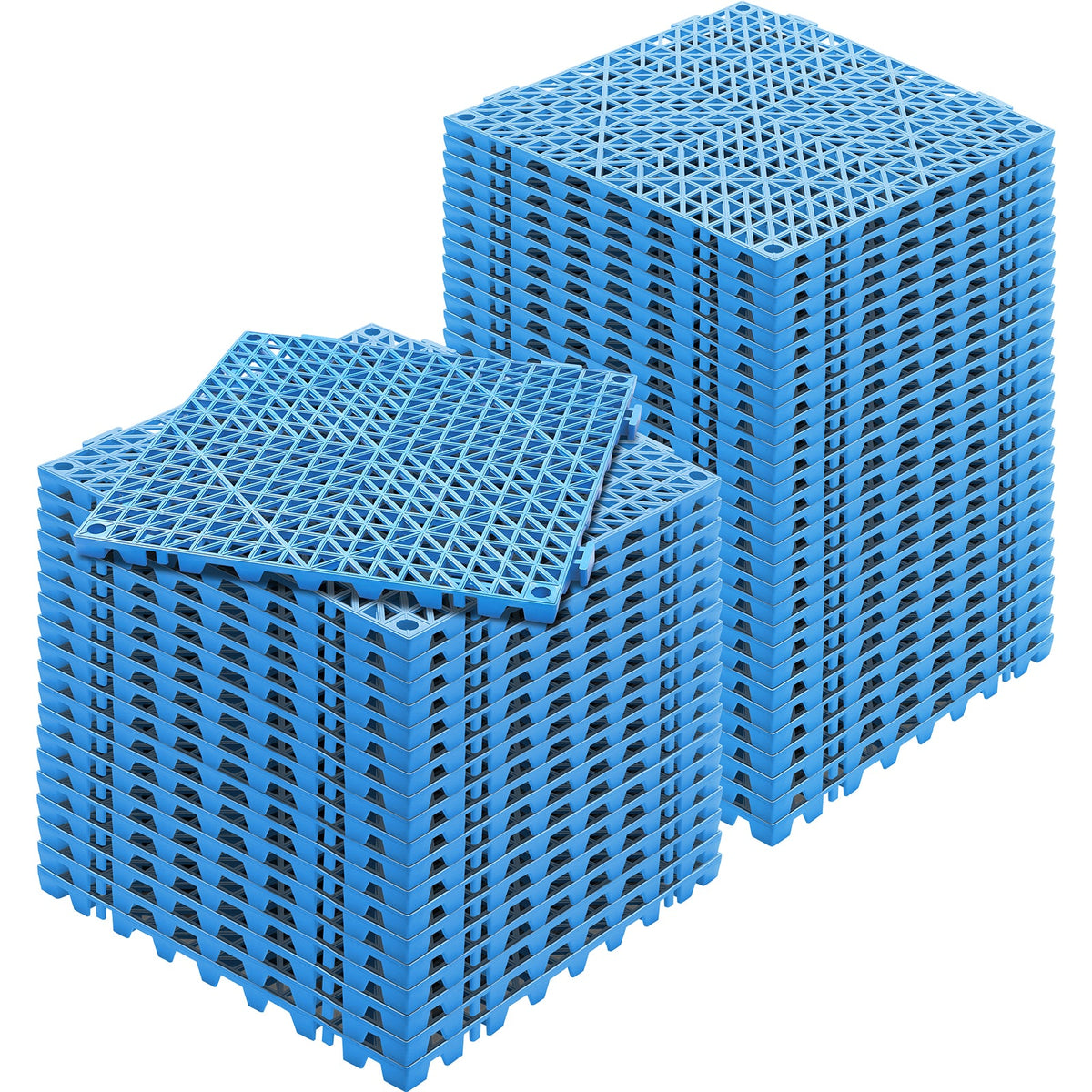 Durable PVC Interlocking Tile 50PCS with Rapid Drainage - Blue, Black, or Gray