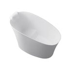 51" Solid Surface Oval Freestanding Bathtub with Heat Retention - White