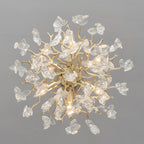 6-Light Crystal Chandelier with Gold Finish - Elegant Ceiling Lamp