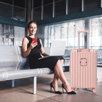 Spinner Wheel Luggage Set with USB Port and Holders - Pink, Black, Green