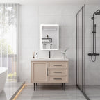 LED Medicine Cabinet With Defogger and Digital Display - Pearl Silver