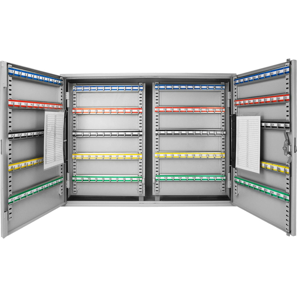 Adjustable Key Cabinet with Lock - Multiple Sizes, Gray or Black