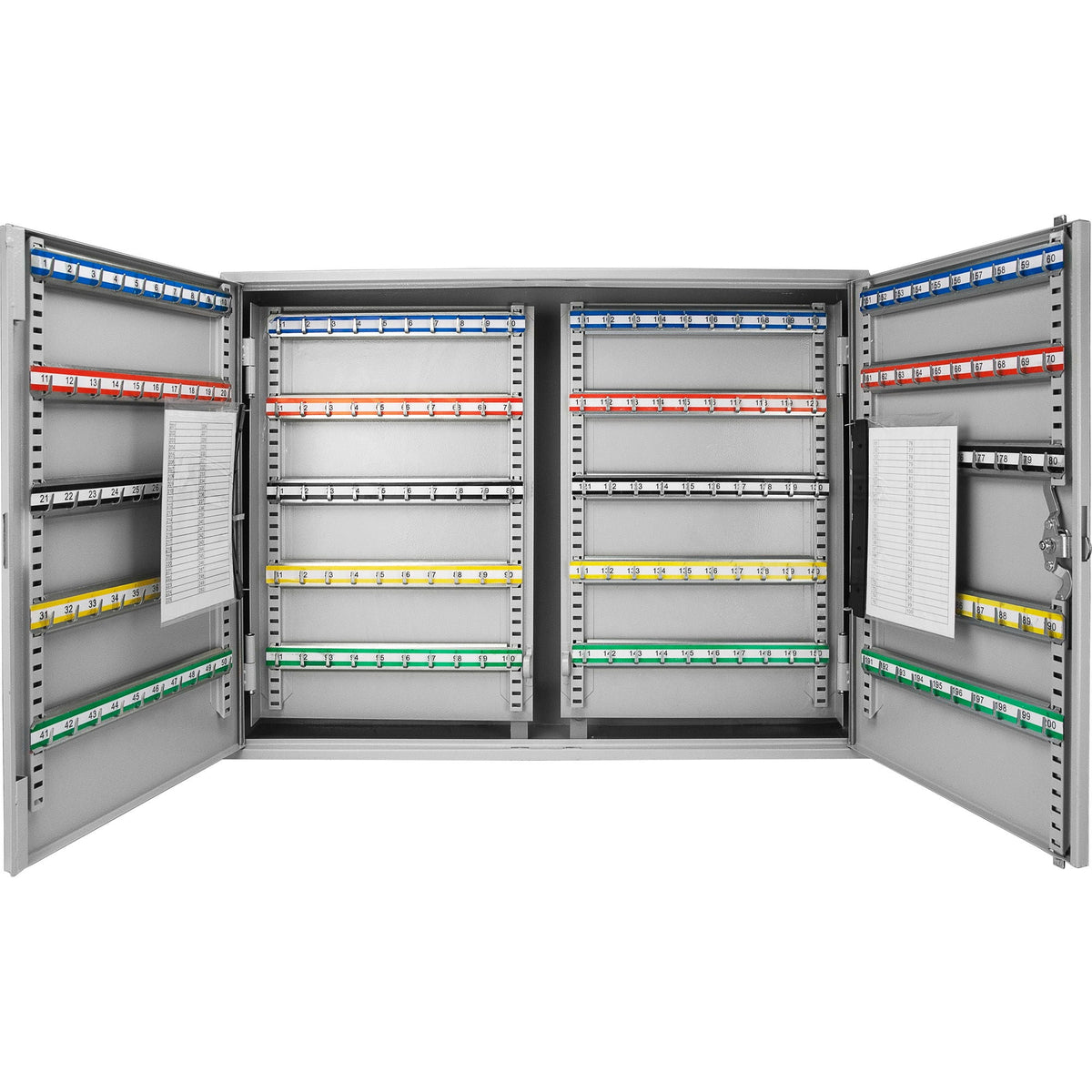 Adjustable Key Cabinet with Lock - Multiple Sizes, Gray or Black