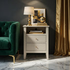 Fluted Nightstand with 2 Drawers and Soft-Close Slides - Multiple Colors