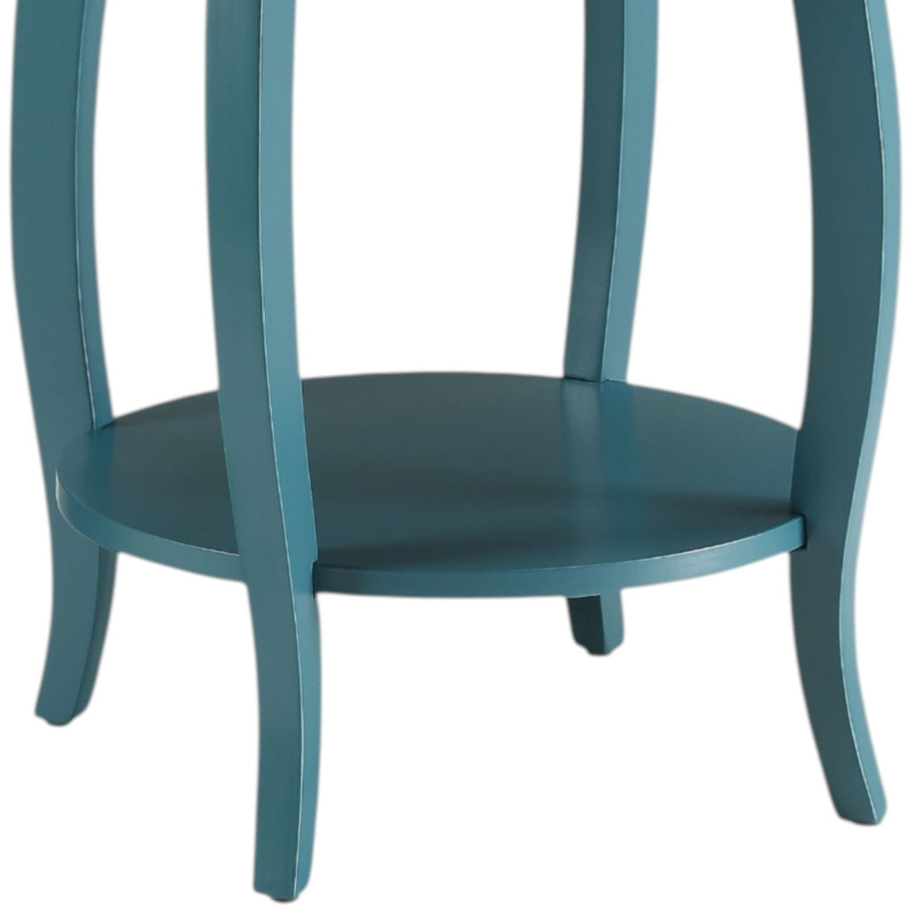 Storage Accent Table with Solid Wood Legs - Light Blue, Dark Brown, or White