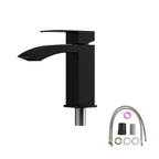 Wall Mounted Rectangular Bathroom Sink with Towel Bar - Black or Gold