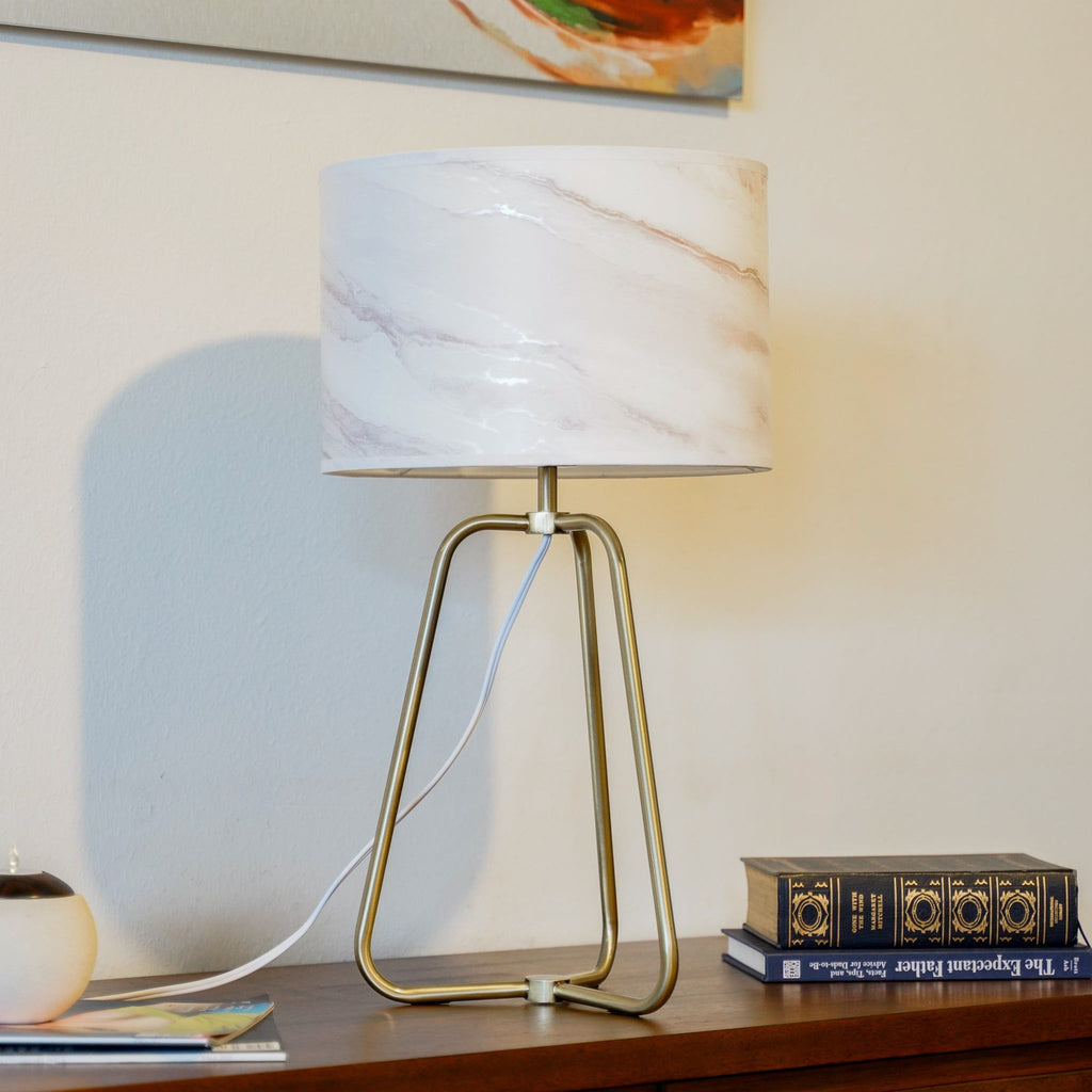 White Desk Lamp with Metal Base - Optima