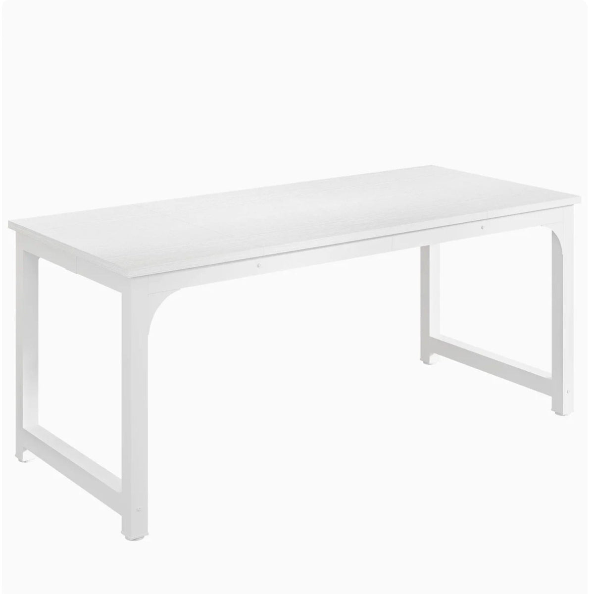 Large Executive Desk with Thick Frame - White
