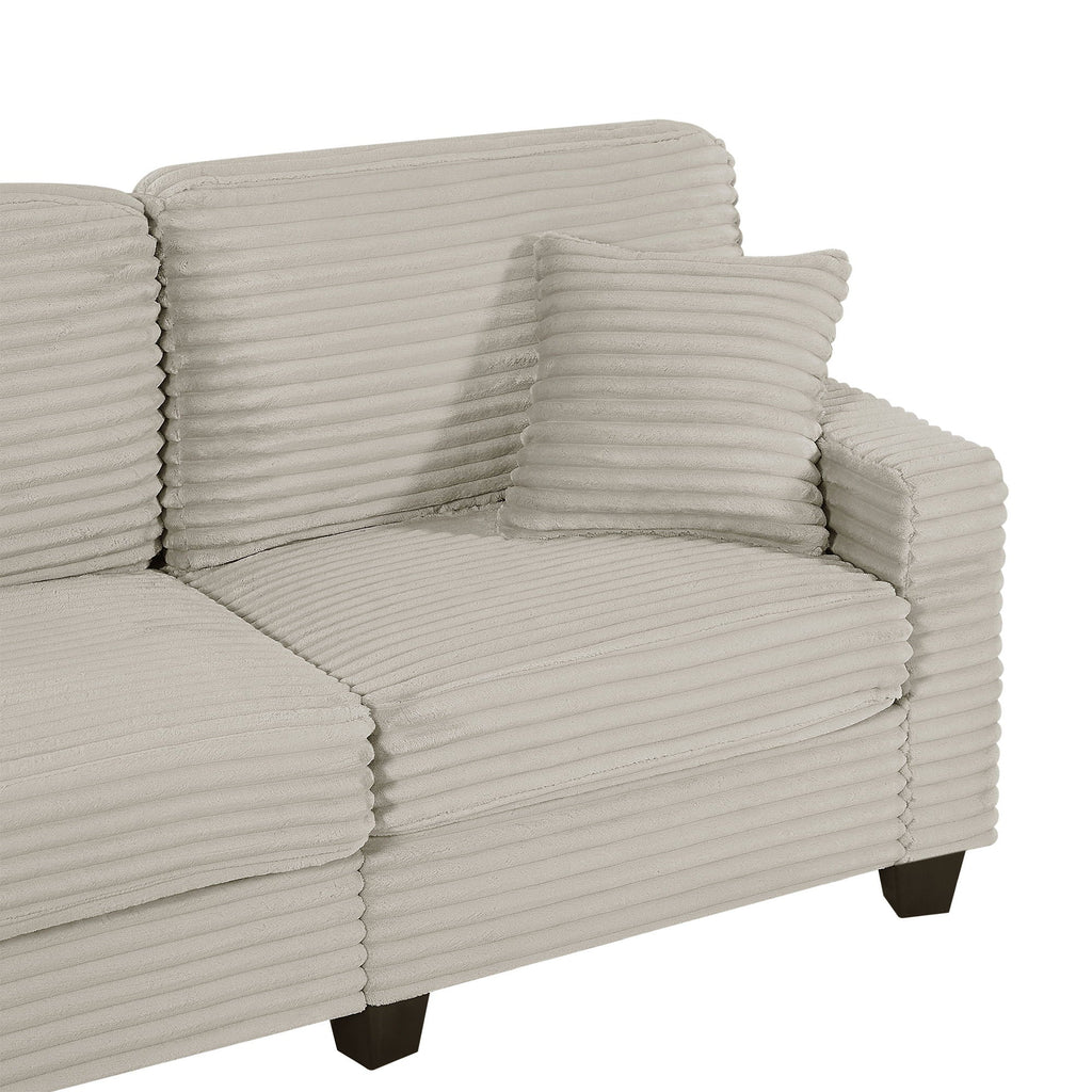 U-Shaped Upholstered Sectional Sofa with Movable Ottoman