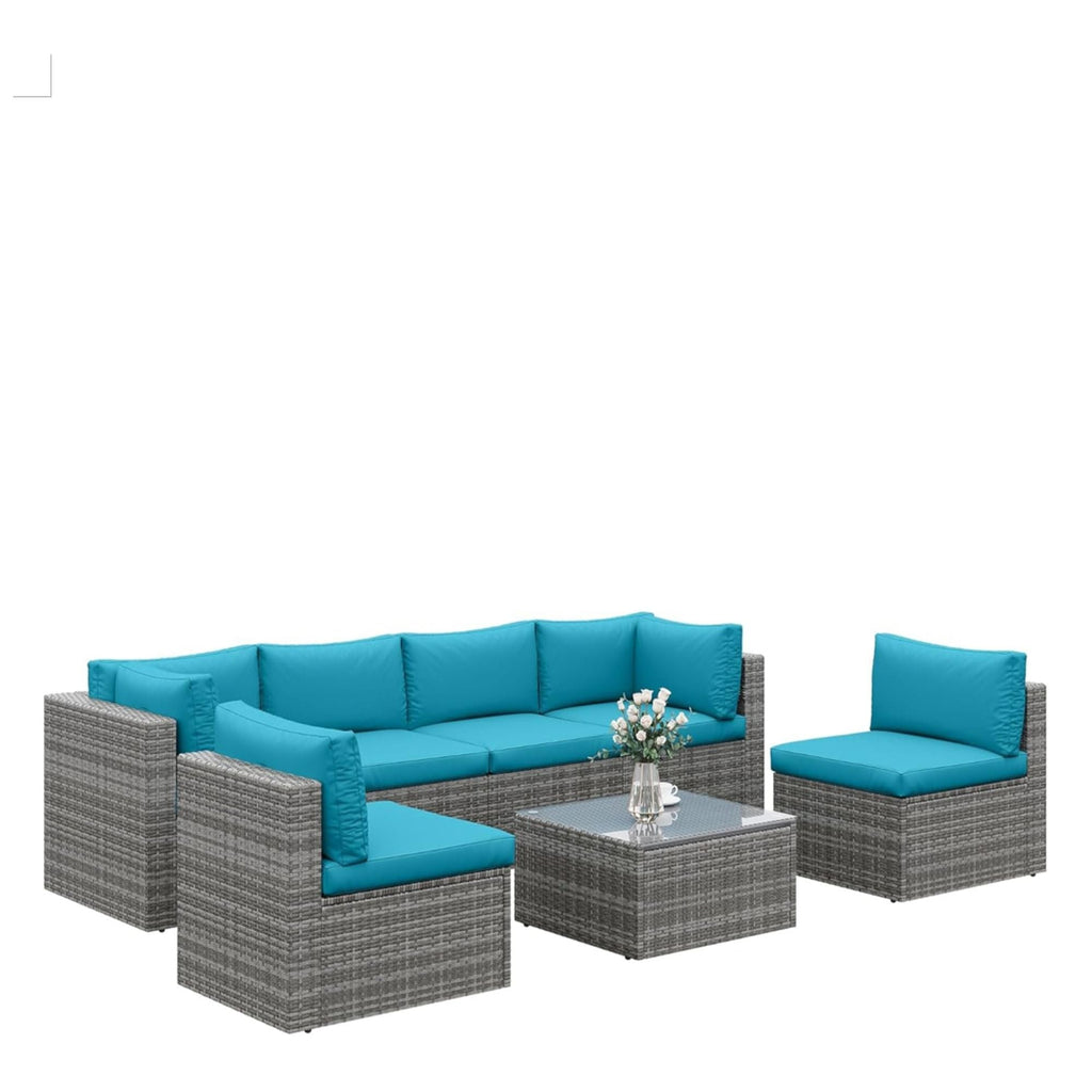 Modern Patio Set With Coffee Table - Weather-Resistant Frame - Multiple Colors
