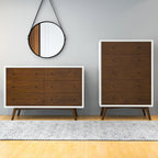 6-Drawer Dresser with Spacious Storage - Dark Brown / White