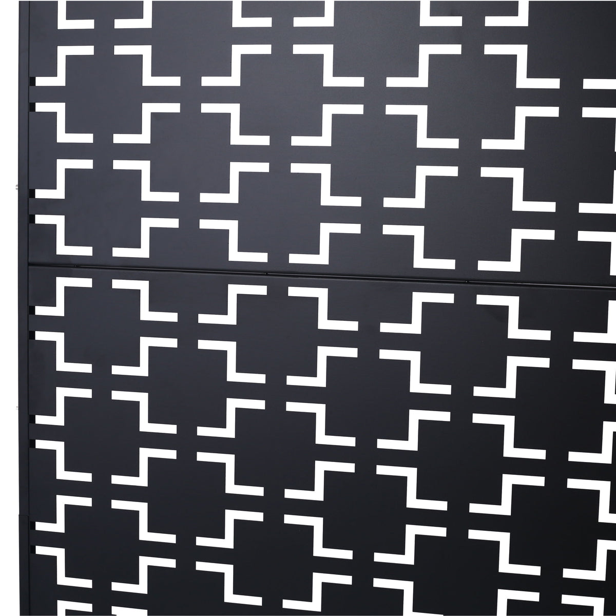 Freestanding Metal Privacy Screen with Durable Construction - Black