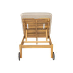 Riviera Outdoor Chaise Lounge with Wheels, Acacia Wood Frame - Natural (Set of 2)
