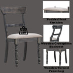 Linen Weathered Side Chair Set with Padded Seat - Light Brown