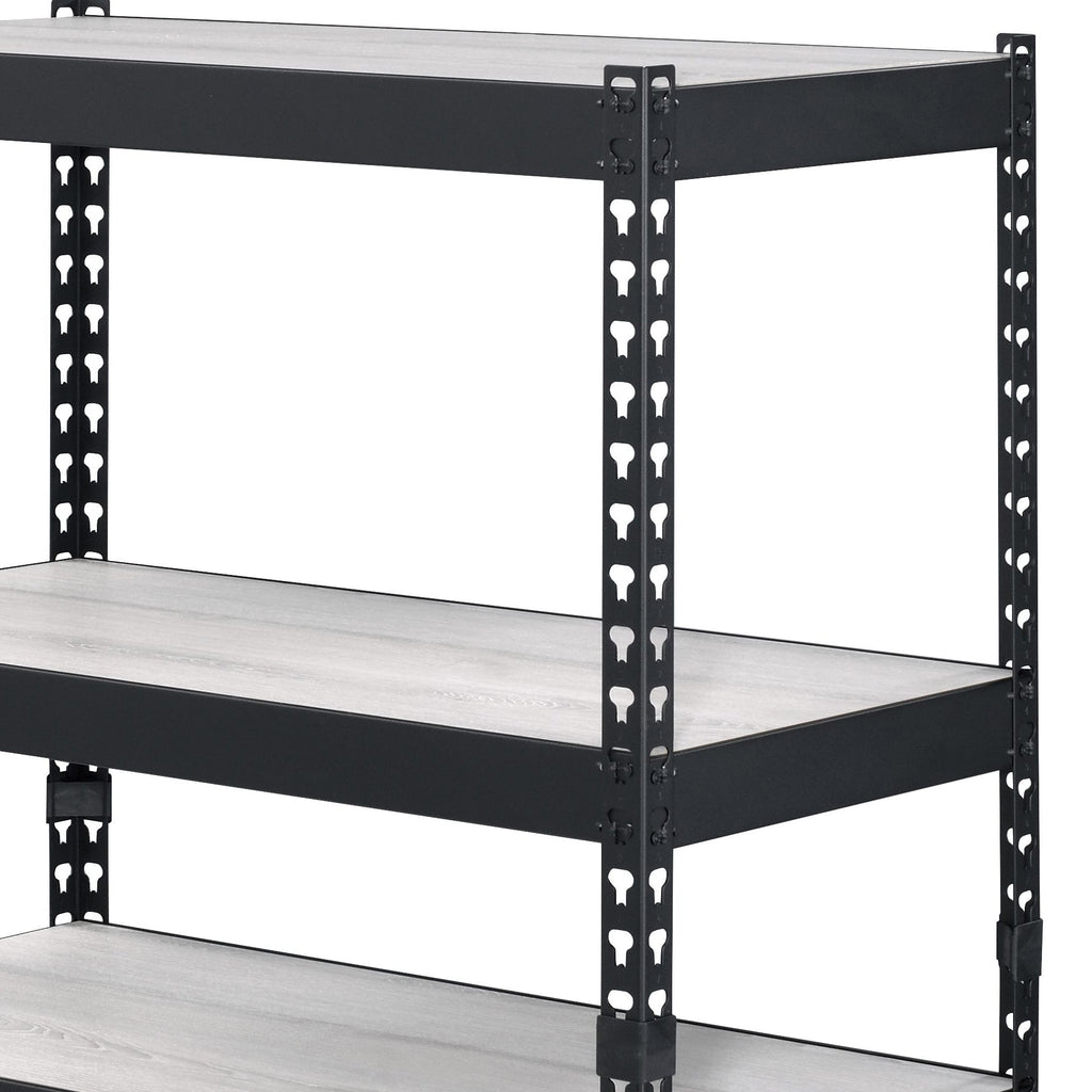 Industrial 4-Tier Bookcase with Adjustable Shelves - Metal & MDF