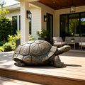 Realistic Tortoise Figurine with Weather-Resistant Resin - Brown