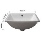 European Style Ceramic Rectangular Undermount Bathroom Sink with Overflow - White