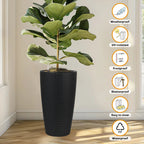 Tall Planters Set with Auto Watering and Water Level Monitor - Polypropylene