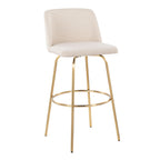 Contemporary Swivel Barstool Set with Round Footrest - Multiple Colors